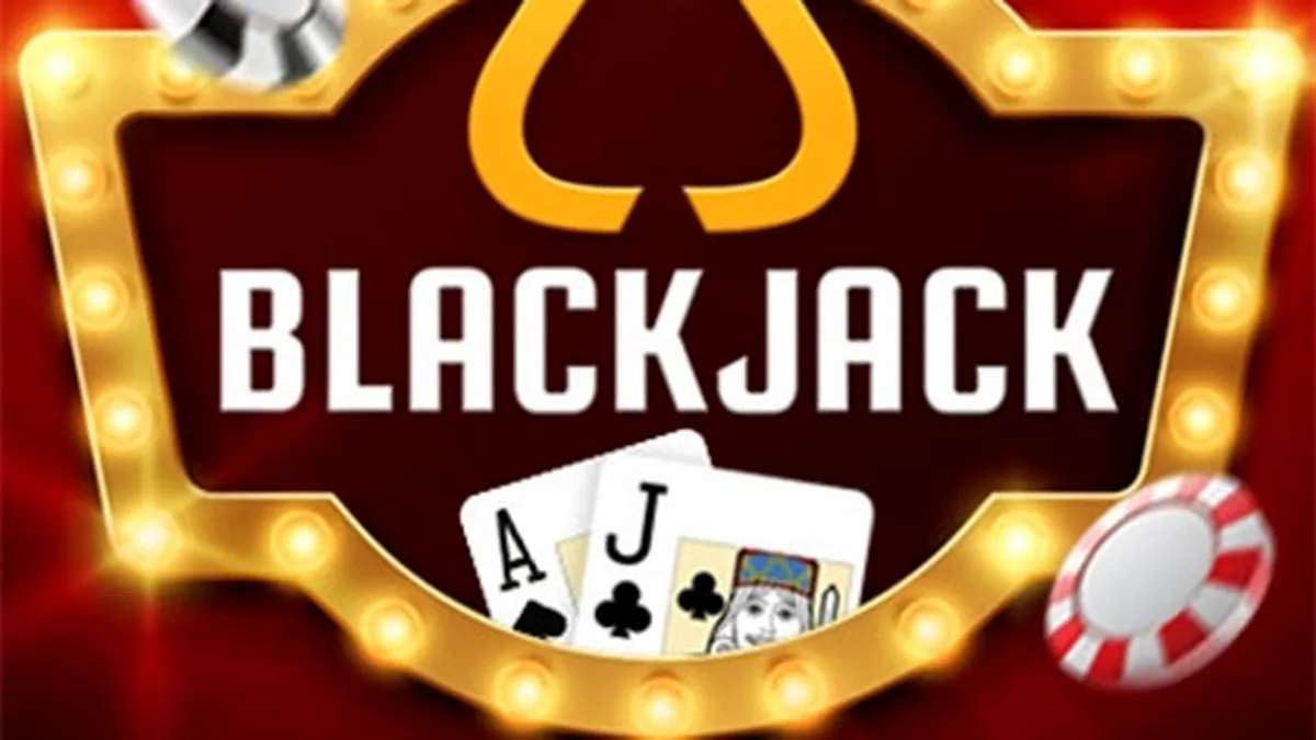 Mesa de Blackjack Neo com cartas e fichas em um ambiente de cassino elegante