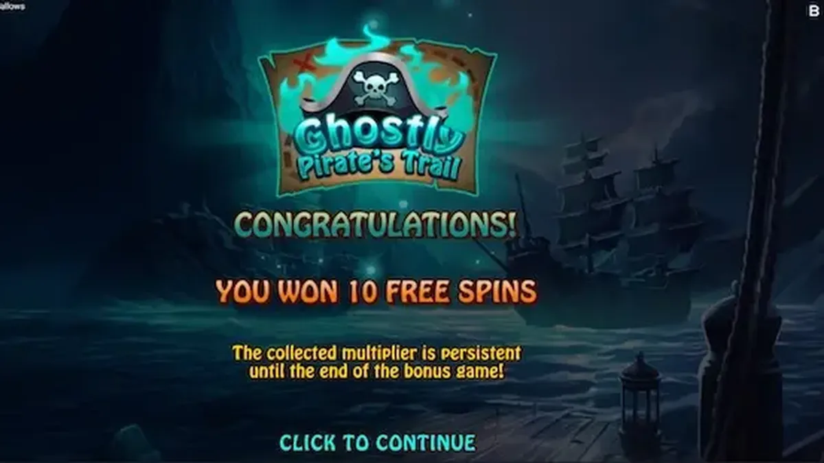 Cena do jogo de slot Ghostly Hallows com tema de navio fantasma