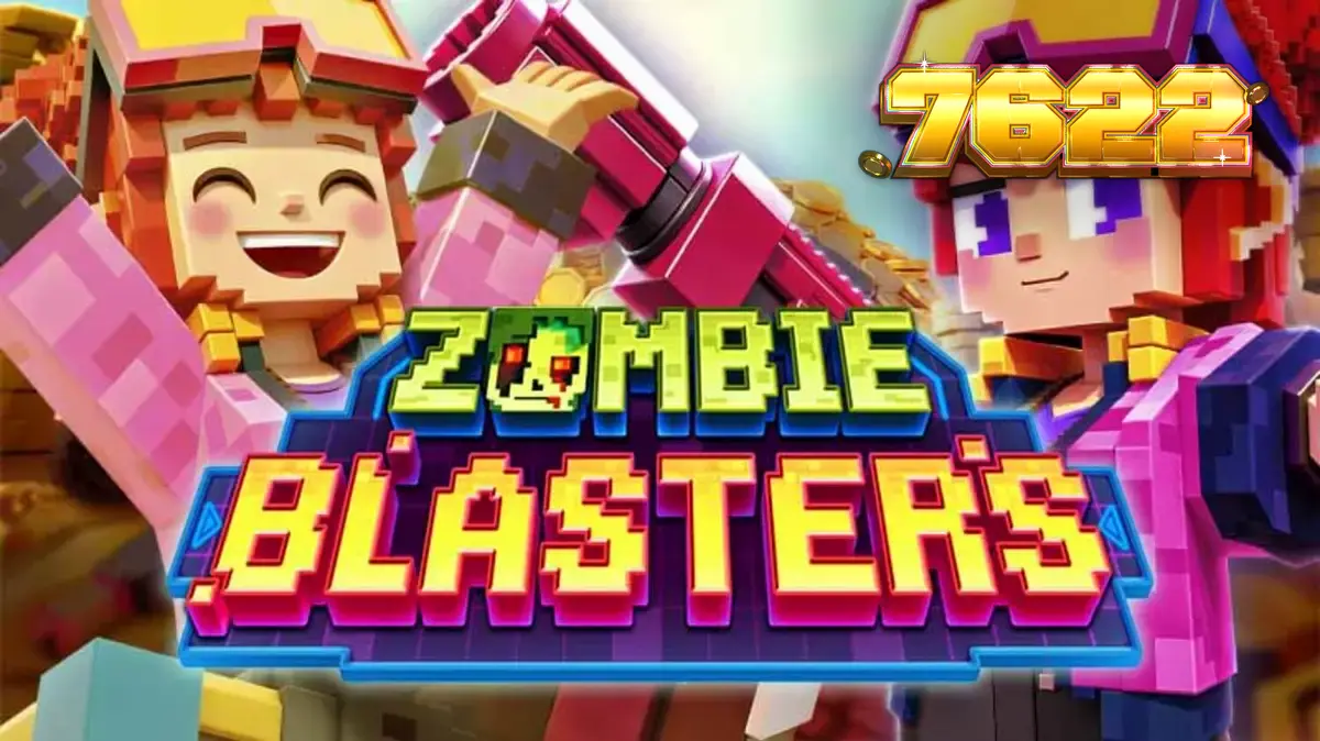 Interface do jogo Zombie Blasters com temática de apocalipse zumbi e estética arcade